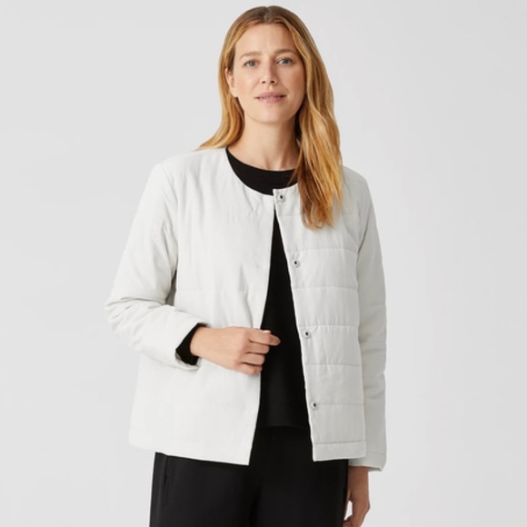 NWT Ellen Fisher Fuji Silk Quilted Jacket Size M - Picture 1 of 14